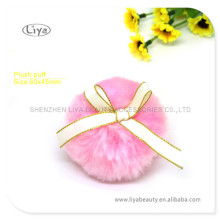 Makeup Tool Round Plush Puff With Yellow Strip